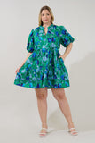 Blue & Green Floral Cotton Dress