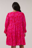 Vibrant Pink Tiered Shift Dress