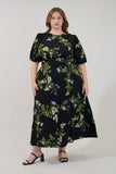 Garden Floral Black Maxi Dress