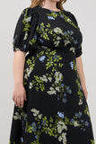 Garden Floral Black Maxi Dress