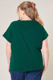 Classic V Neck Cotton Tee in Green
