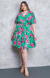 Turquoise & Pink Floral Dress