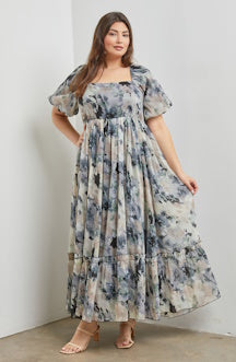 Watercolour Floral Maxi Dress