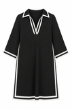 Black with White Contrast Dress