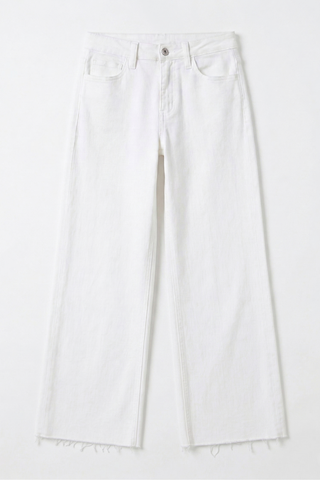 White Wide Leg Crop Denim