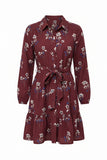 Merlot Floral Button Dress