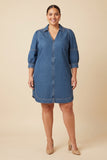 Zipper Front Denim Dress