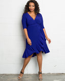 Whimsy Wrap Dress in Cobalt