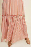 Striped Ruffle Tier Maxi