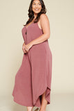 French Terry Jumpsuit in Dark Blush