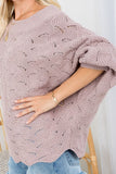 Bubble Sleeve Lightweight Sweater in Mauve