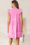 Pink Leatherette Baby Doll Dress