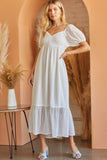 Swiss Dot Maxi Dress in White