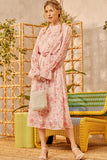 Blush Floral Swiss Dot Midi Dress *CLEARANCE*