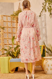 Blush Floral Swiss Dot Midi Dress *CLEARANCE*
