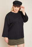 Black Cotton Oversize Top - CLEARANCE