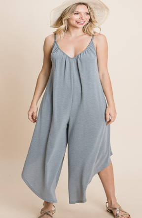 French Terry Jumpsuit in Heather Grey