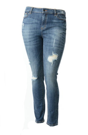 Medium Wash Distressed Denim