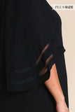 Sheer Panel Wide Sleeve Top