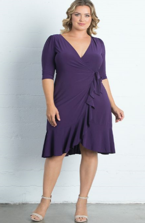 Whimsy Wrap Dress in Plum
