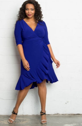 Whimsy Wrap Dress in Cobalt