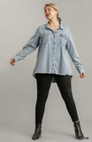 Denim Shacket in Light Wash