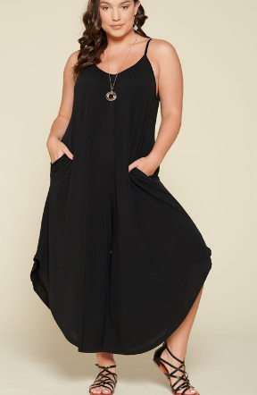 French Terry Jumpsuit in Black