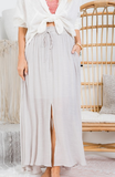 Maxi Skirt with Slit in Sand