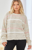 Stripe Cozy Sweater in Oat - CLEARANCE