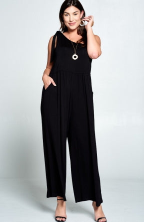One Shoulder Black Jumpsuit