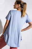 Essential V Neck Tee in Periwinkle Blue