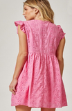 Cotton Eyelet Dress in Pink