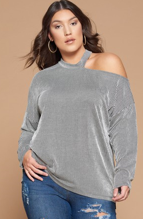 Striped One Shoulder Top *CLEARANCE*
