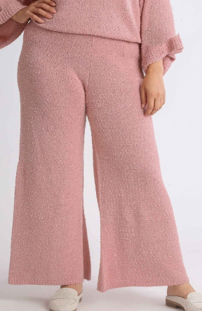 Wide Leg Sweater Pants in Blush - CLEARANCE