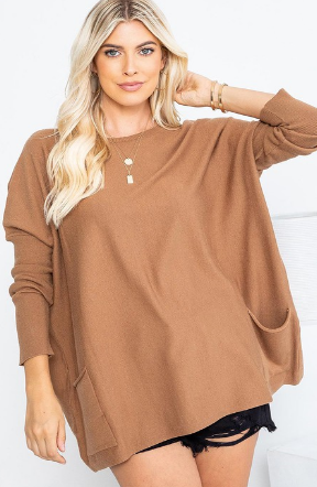 Soft Two Pocket Tunic in Camel