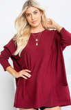 Soft Two Pocket Tunic in Merlot