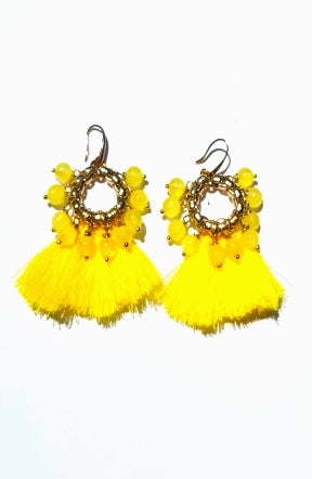 Very Valero Tassel Earrings - Yellow