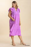 Solid Tiered Midi Dress in Lavender *CLEARANCE*