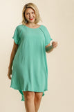 Linen Scoop Dress in Light Emerald